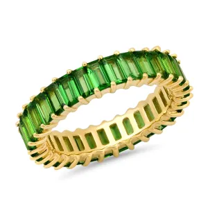 Tsavorite Vertical Baguette Eternity Band Ring