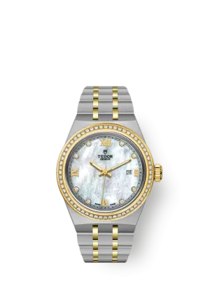 Tudor Royal, Stainless Steel, 18k Yellow Gold and Diamond-set dial with Diamond-set bezel, 28mm, Ref# M28323-0001