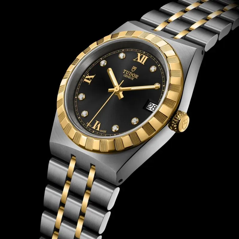 Tudor Royal, Stainless Steel and 18k Yellow Gold with Diamond-set, 34mm, Ref# M28403-0005