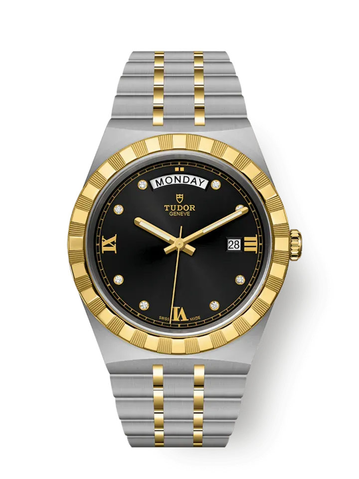 Tudor Royal, Stainless Steel and 18k Yellow Gold with Diamond-set, 41mm, Ref# M28603-0005