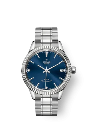 Tudor Style, Stainless Steel and Diamond-set, 34mm, Ref# M12310-0017