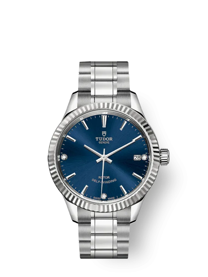 Tudor Style, Stainless Steel and Diamond-set, 34mm, Ref# M12310-0017