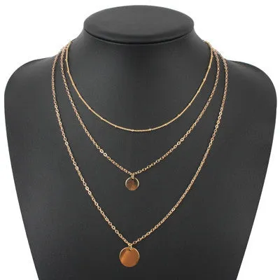 turquoise crystal bead round bar charm gold chain necklace multi layer statement necklaces amp pendants women summer jewelry