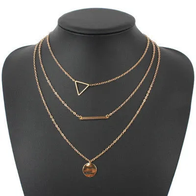 turquoise crystal bead round bar charm gold chain necklace multi layer statement necklaces amp pendants women summer jewelry