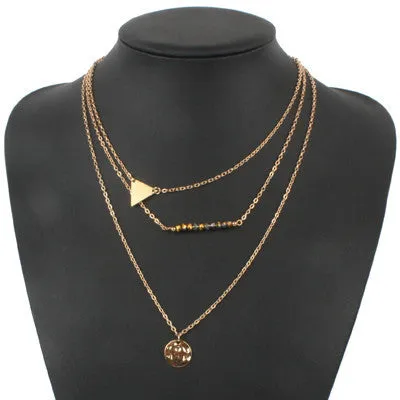 turquoise crystal bead round bar charm gold chain necklace multi layer statement necklaces amp pendants women summer jewelry