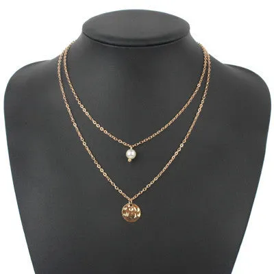 turquoise crystal bead round bar charm gold chain necklace multi layer statement necklaces amp pendants women summer jewelry