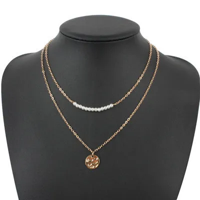 turquoise crystal bead round bar charm gold chain necklace multi layer statement necklaces amp pendants women summer jewelry