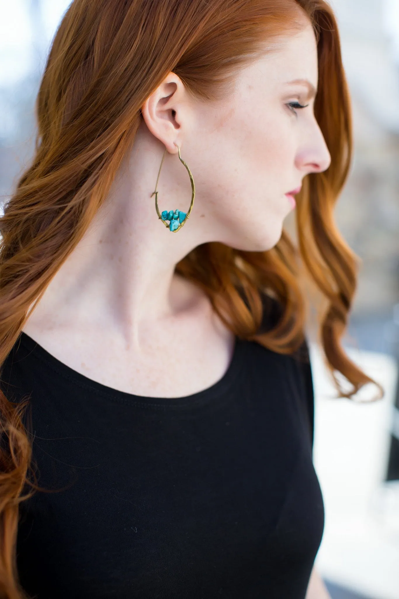 Turquoise Hoop Earrings