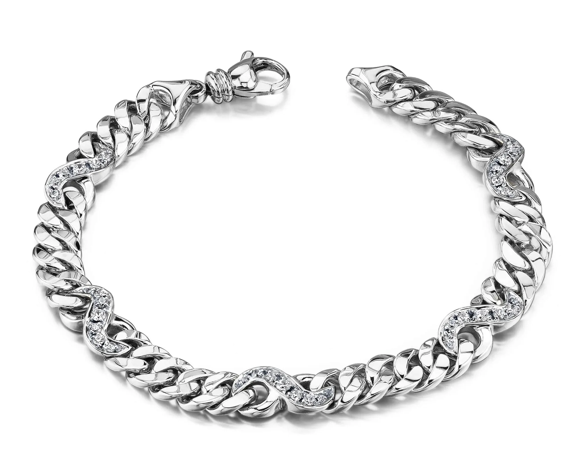 Two Tone Diamond Figure Eight Diamond Bracelet with 0.85 ct.(finished) 1.5mm, 1.8mm, 2.2mm