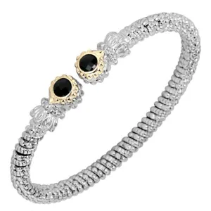 Vahan Sterling Silver & 14K Yellow Gold Black Onyx Bangle Bracelet