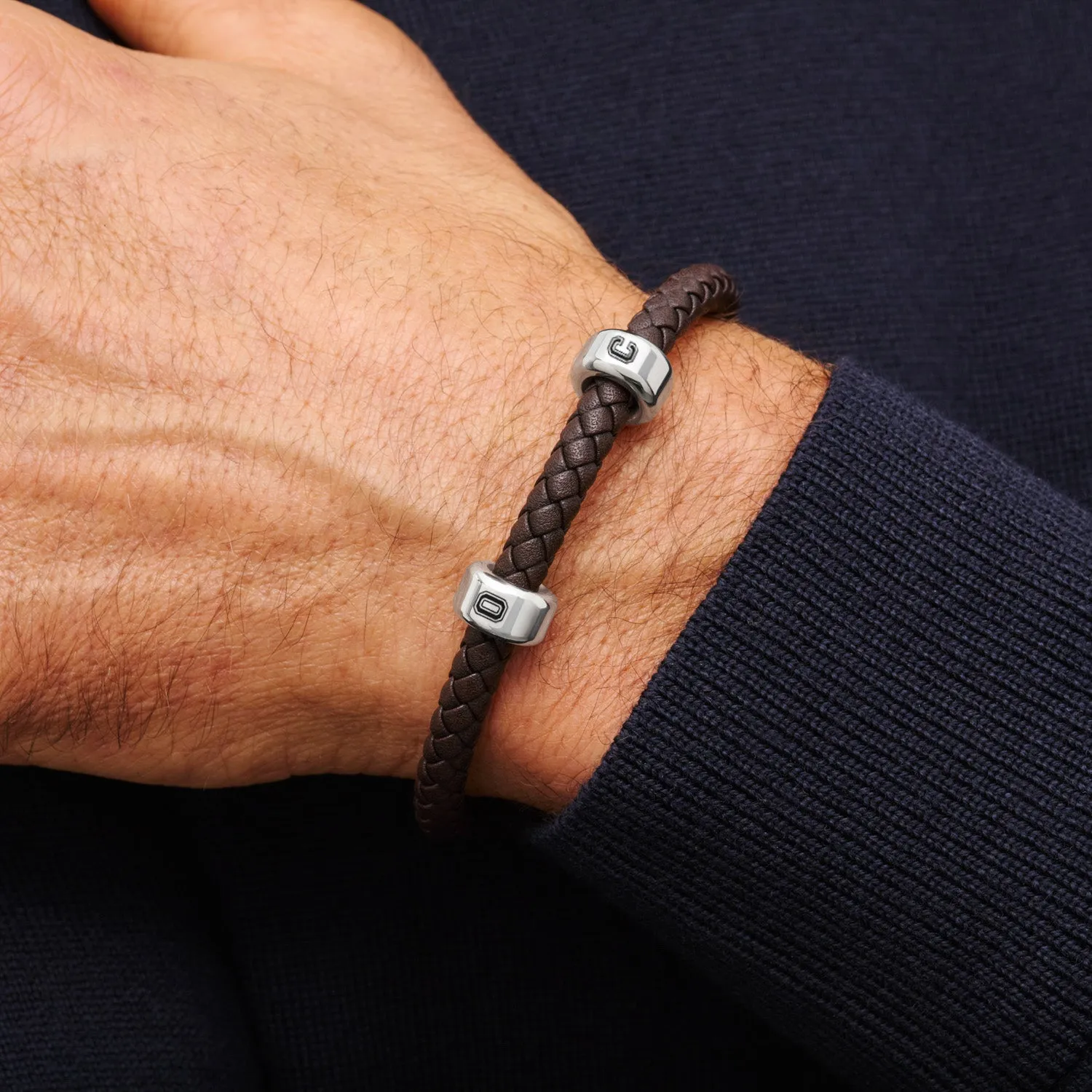 Varsity Font Initial Bead (Silver)