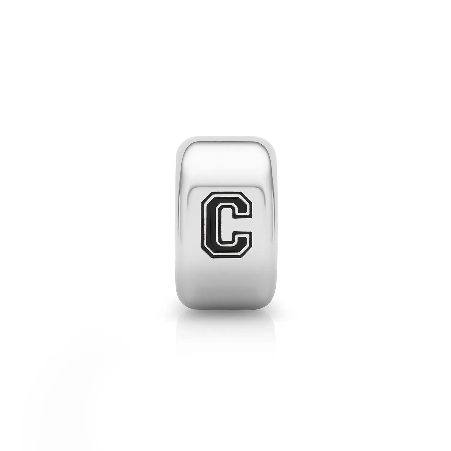 Varsity Font Initial Bead (Silver)