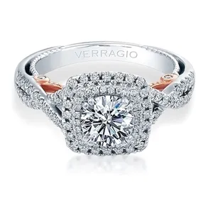 Verragio Double Halo Twist Engagement Ring