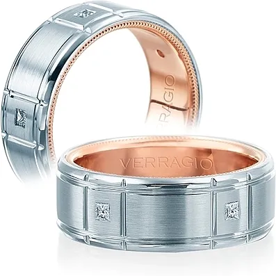 Verragio Satin Finish Diamond Men's Wedding Band