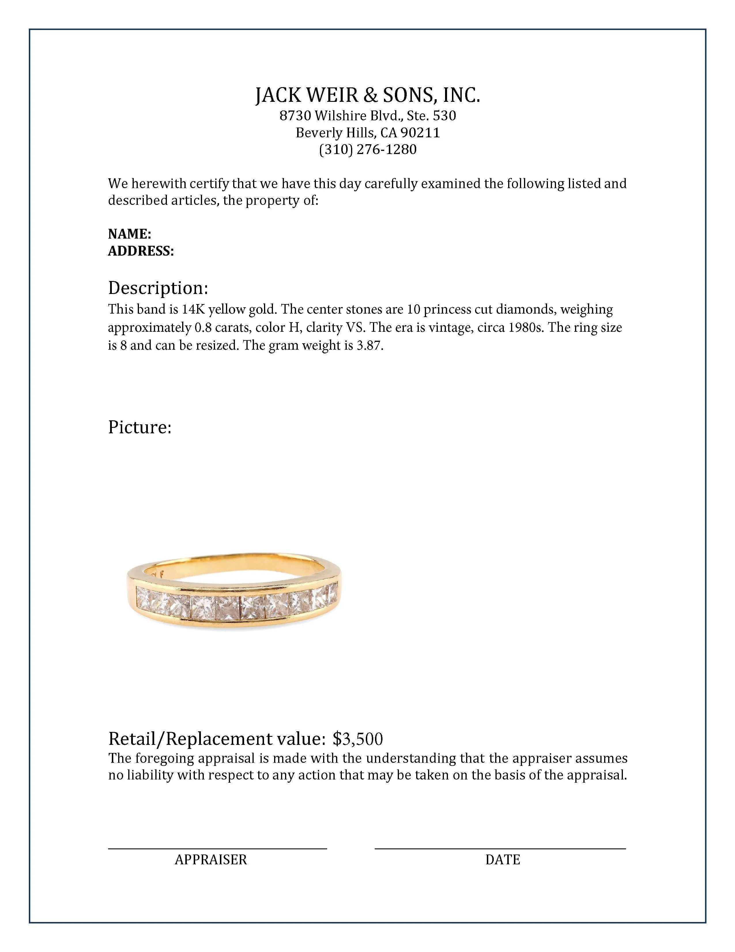 Vintage Diamond 14K Yellow Gold Band