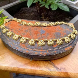 Vintage Diamond Textured Link Necklace