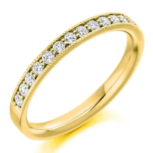 Vintage Grain Yellow Gold Wedding Ring