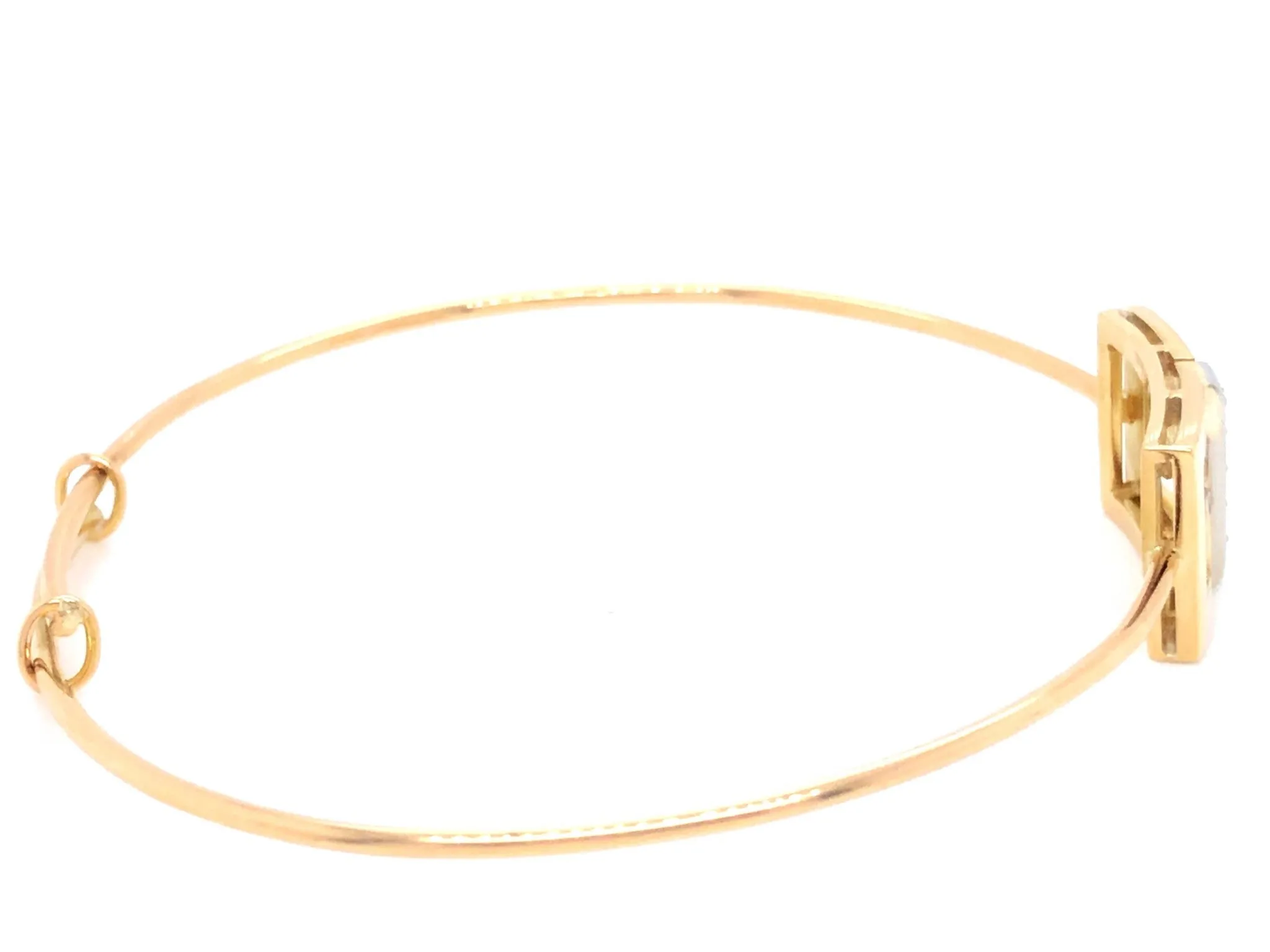 Vintage Gucci Logo Gold and Diamond Bracelet - 18k Yellow Gold