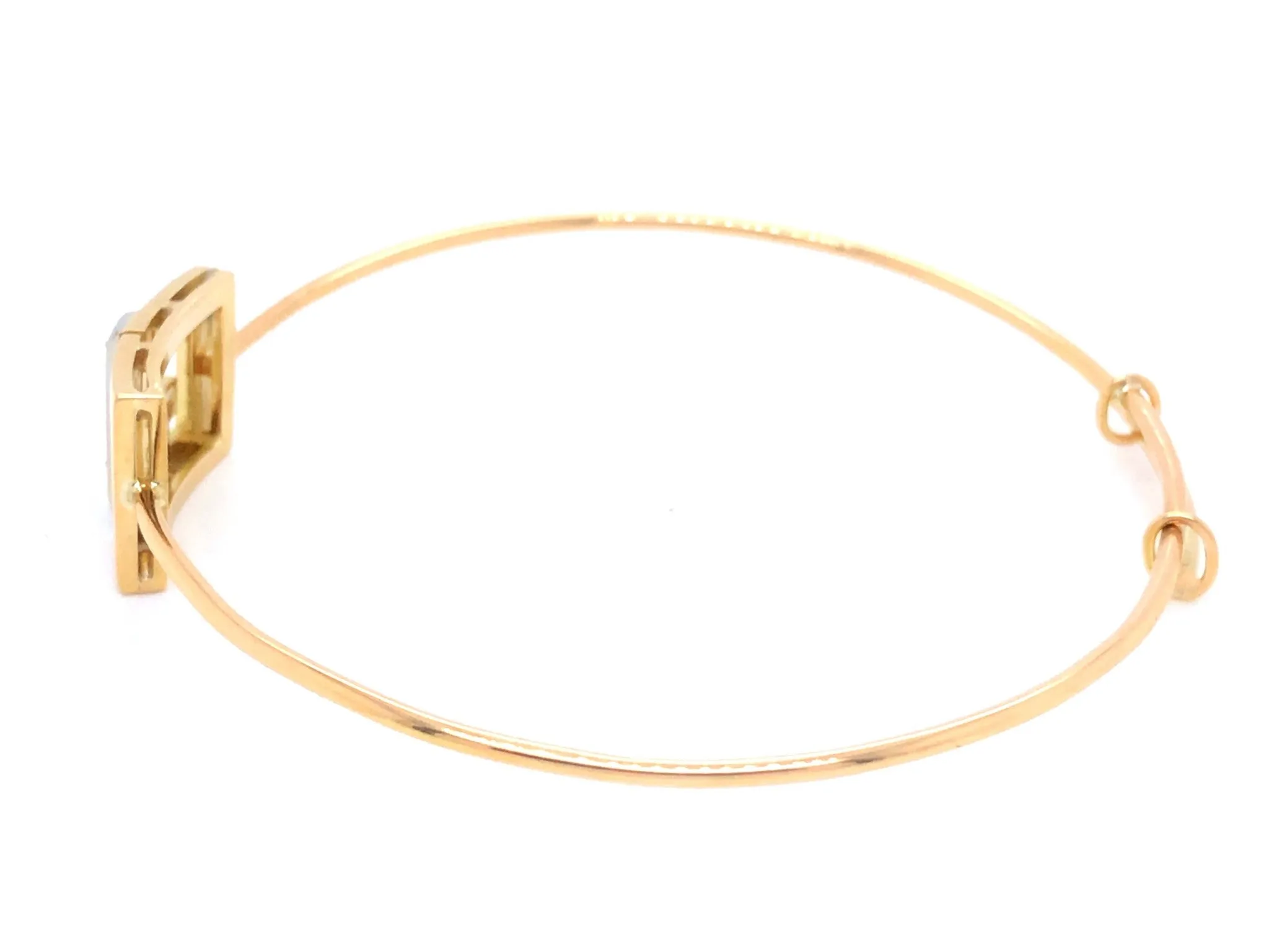 Vintage Gucci Logo Gold and Diamond Bracelet - 18k Yellow Gold