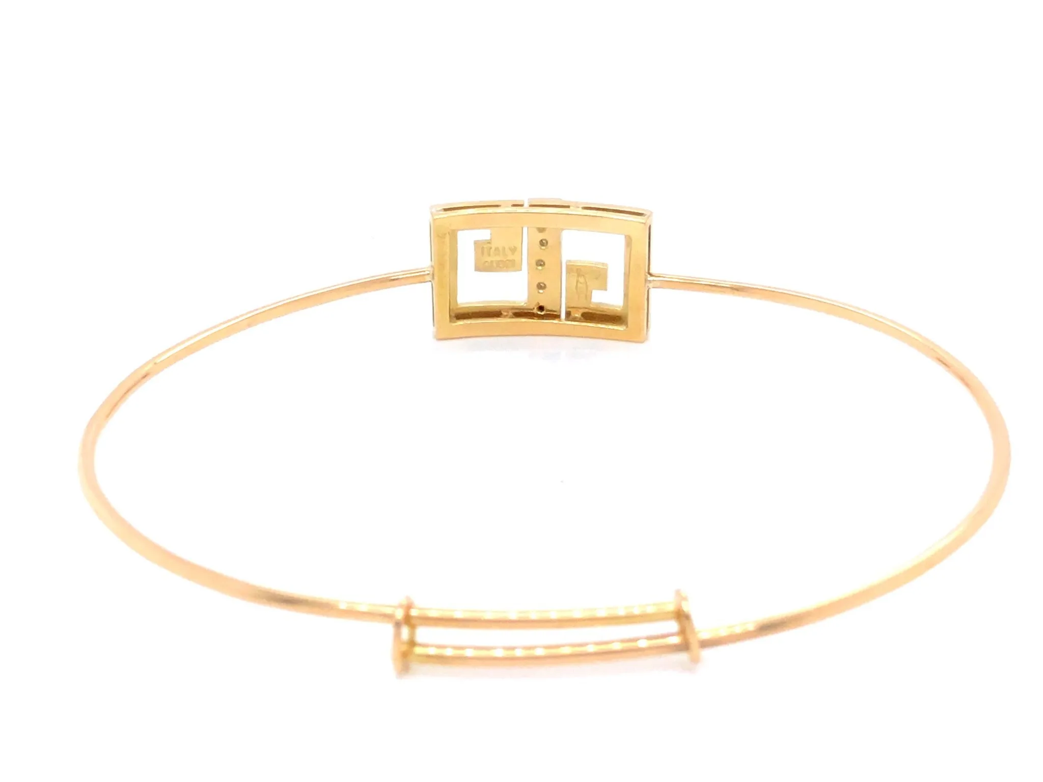 Vintage Gucci Logo Gold and Diamond Bracelet - 18k Yellow Gold
