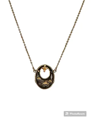 Vintage Japanese Oval Panel Necklace