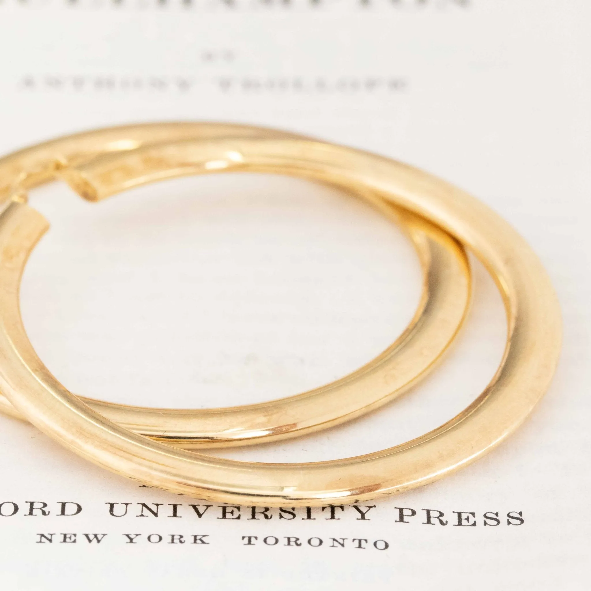 Vintage Knife Edge Large Hoop Earrings, Italian