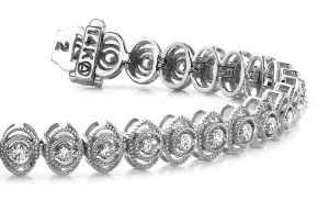 Vintage Oval Link Diamond Bracelet with 1.29 ct.(finished) 2.0mm