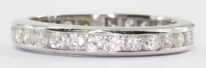 Vintage Platinum 1 CTW Diamond Eternity Band Ring Size 5