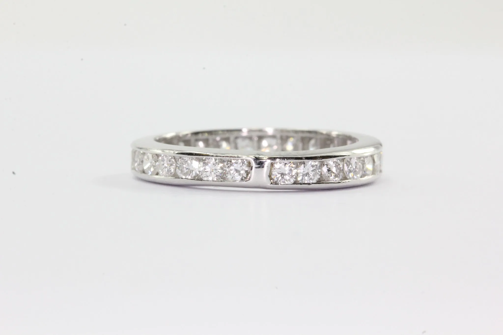 Vintage Platinum 1 CTW Diamond Eternity Band Ring Size 5
