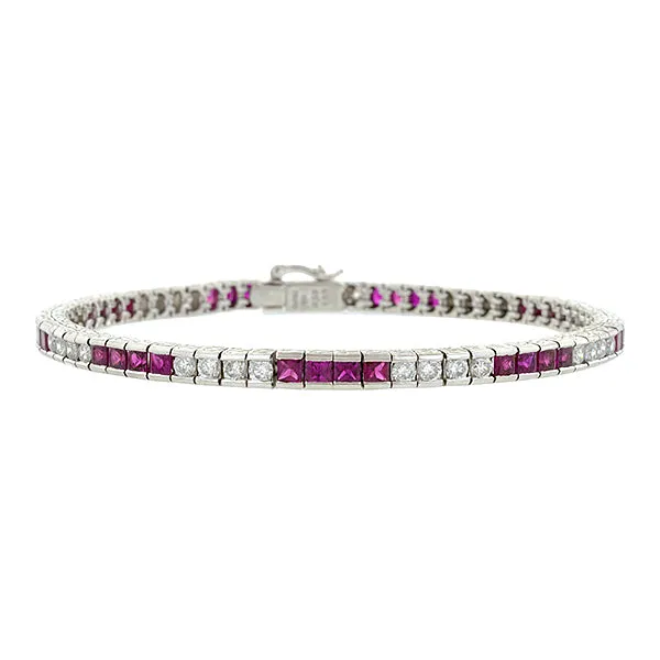 Vintage Ruby & Diamond Bracelet
