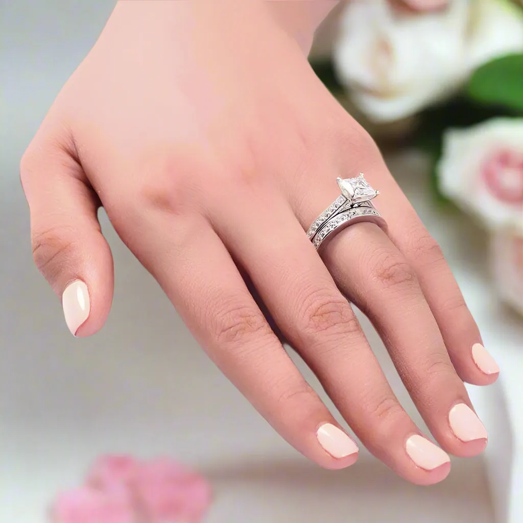 VIP Dream Ring- 1.5 Carat Princess Cut Wedding Ring Set