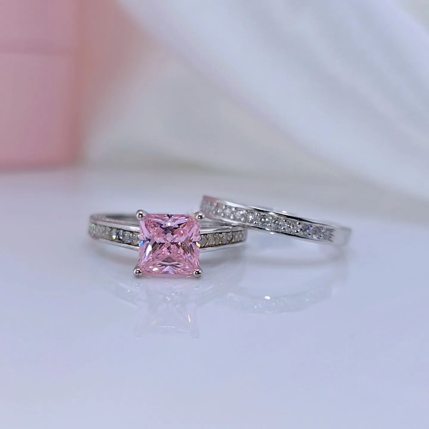 VIP Dream Ring- 1.5 Carat Princess Cut Wedding Ring Set