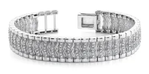 Wavy Diamond Link Mens Diamond Bracelet with 3.02 ct.(finished) 1.5mm