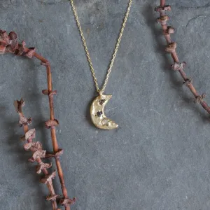 Waxing Moon Herkimer Pendant