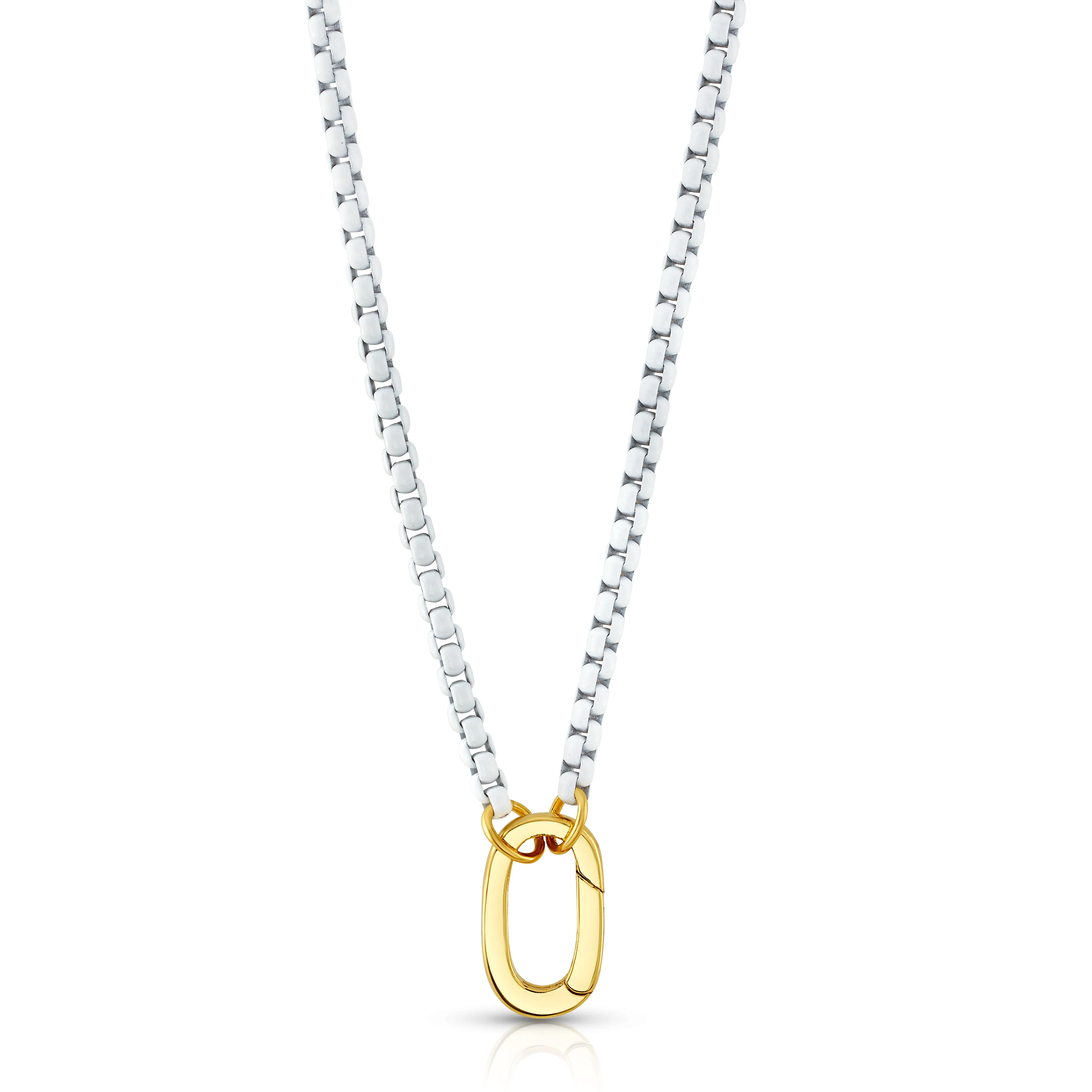 WHITE ENAMEL CONNECTOR NECKLACE