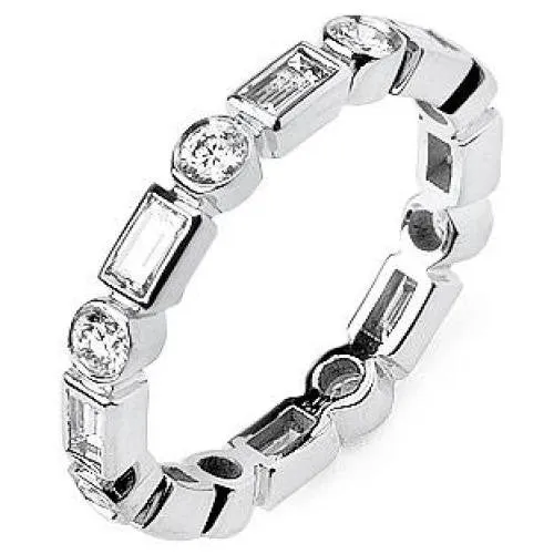 White Gold Bezel Eternity Ring Band