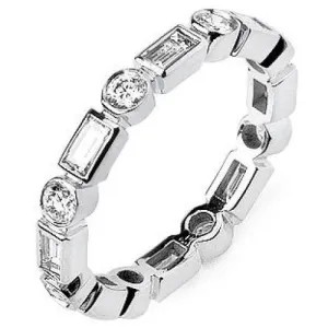 White Gold Bezel Eternity Ring Band