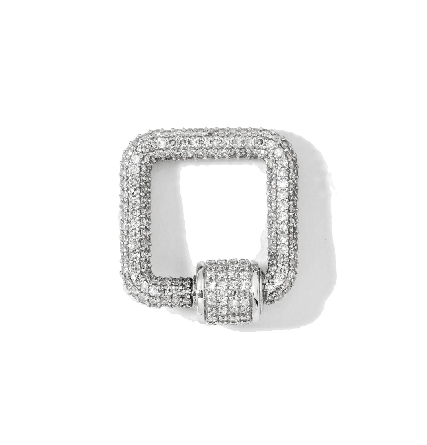 White Square & Oval Carabiner with Assorted Links Chain Necklaces