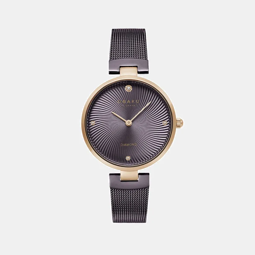 Women Brown Analog Stainless Steel Watch V256LXVNMN-DD