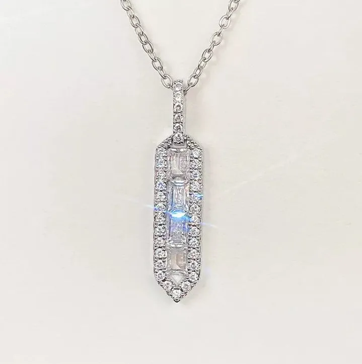 Womens Baguette Pendant | Womens Diamond Necklace | Diamond Necklace | Womens Necklace | Baguette Diamond Necklace | Womens Charm Necklace