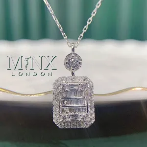 Womens Diamond Necklace | Diamond Necklace | Womens Necklace | Baguette Diamond Necklace | Womens Charm Necklace | Womens Diamond Pendant
