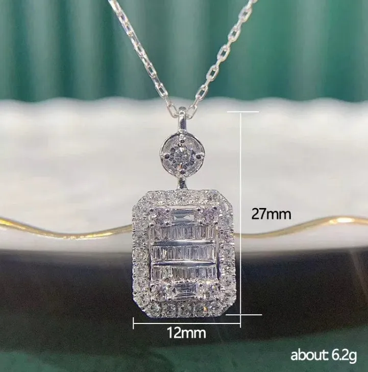 Womens Diamond Necklace | Diamond Necklace | Womens Necklace | Baguette Diamond Necklace | Womens Charm Necklace | Womens Diamond Pendant
