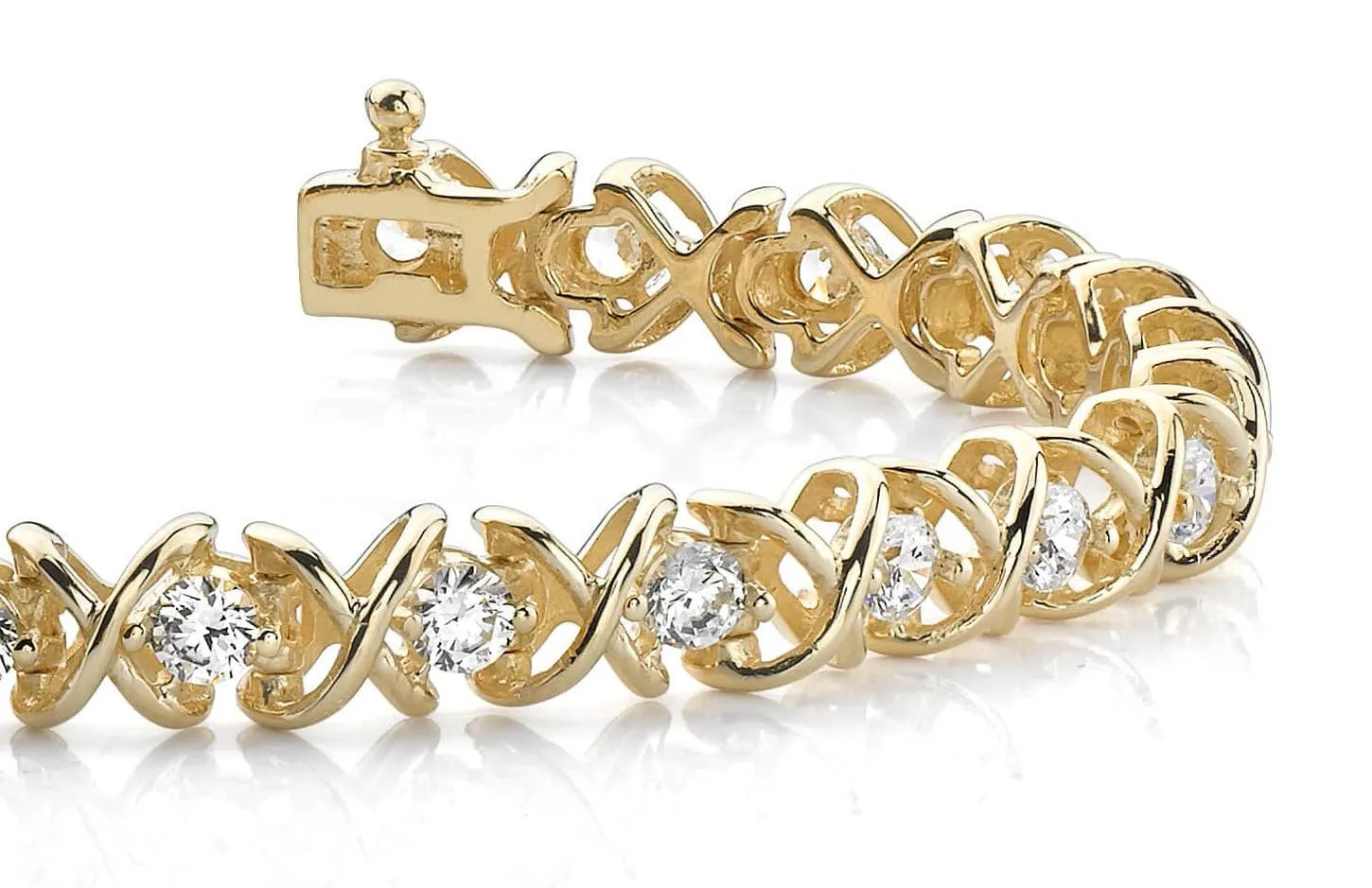 X Link Diamond Tennis Diamond Bracelet with 3.00 ct.(finished) 3.2mm