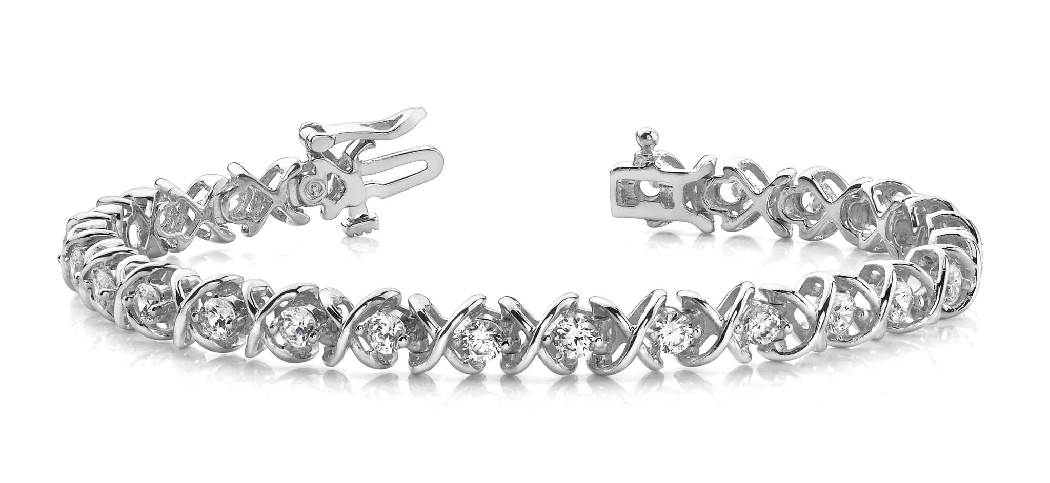 X Link Diamond Tennis Diamond Bracelet with 4.00 ct.(finished) 3.8mm