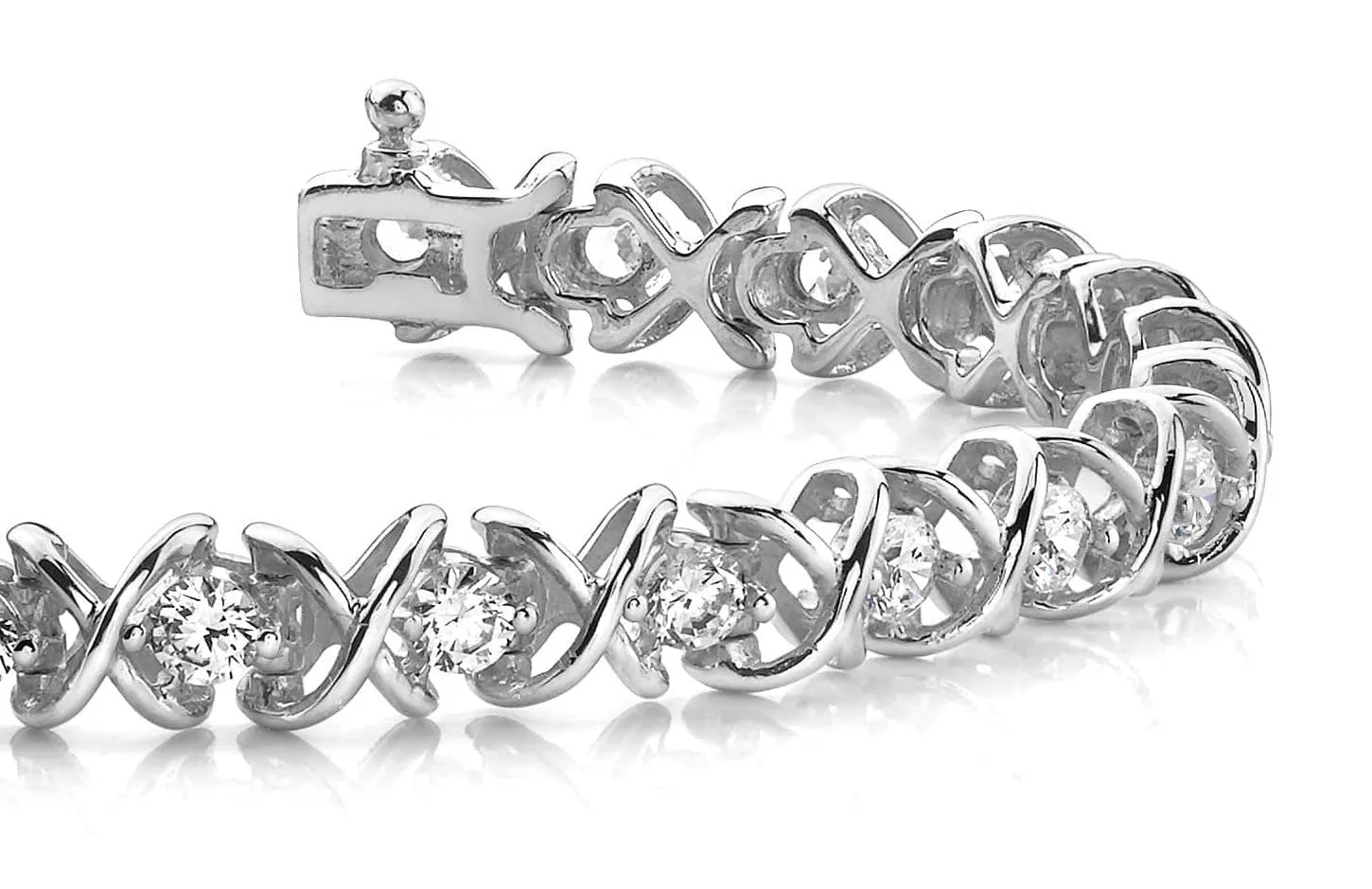 X Link Diamond Tennis Diamond Bracelet with 4.00 ct.(finished) 3.8mm