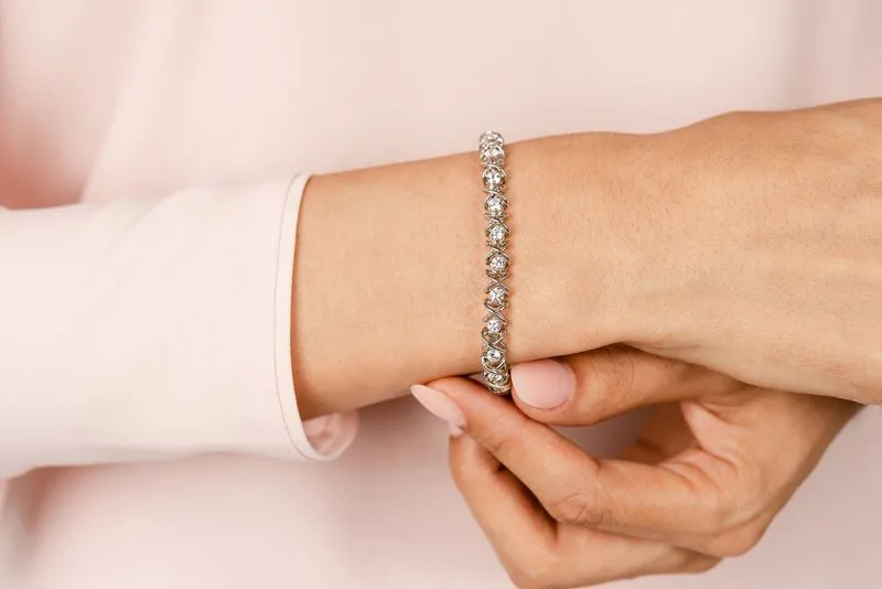 X Link Diamond Tennis Diamond Bracelet with 5.04 ct.(finished) 4.3mm