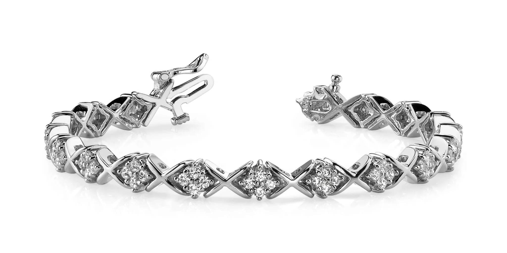 X Pattern Diamond Bracelet with 3.20 ct.(finished) 2.5mm