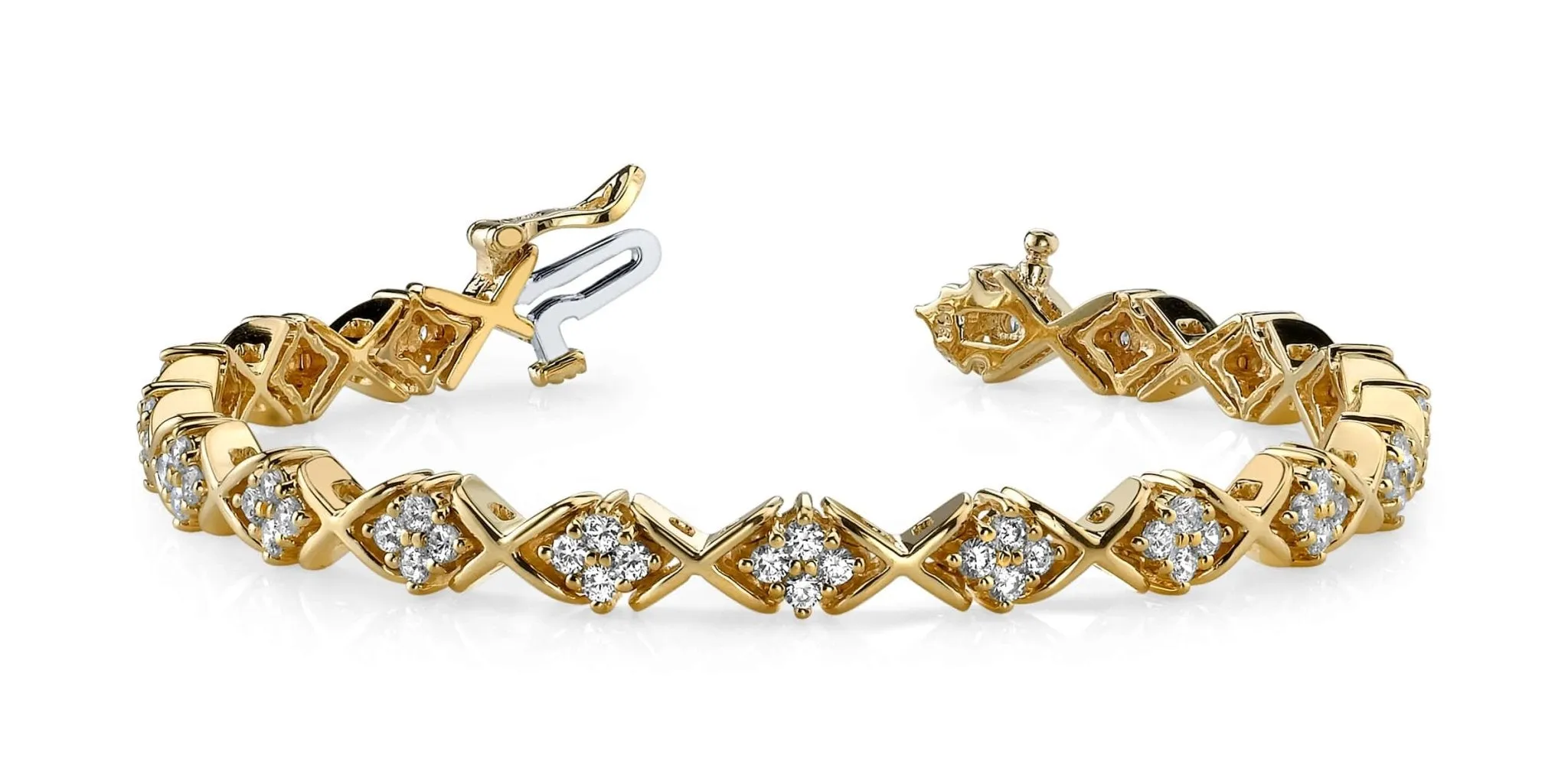 X Pattern Diamond Bracelet with 3.20 ct.(finished) 2.5mm