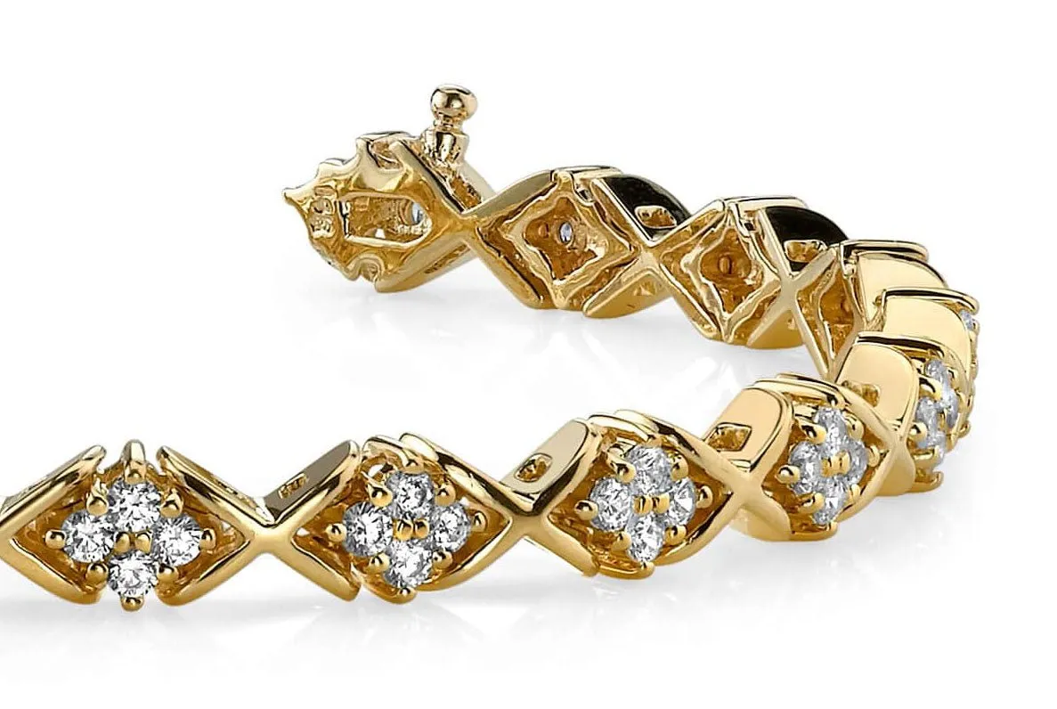 X Pattern Diamond Bracelet with 3.20 ct.(finished) 2.5mm