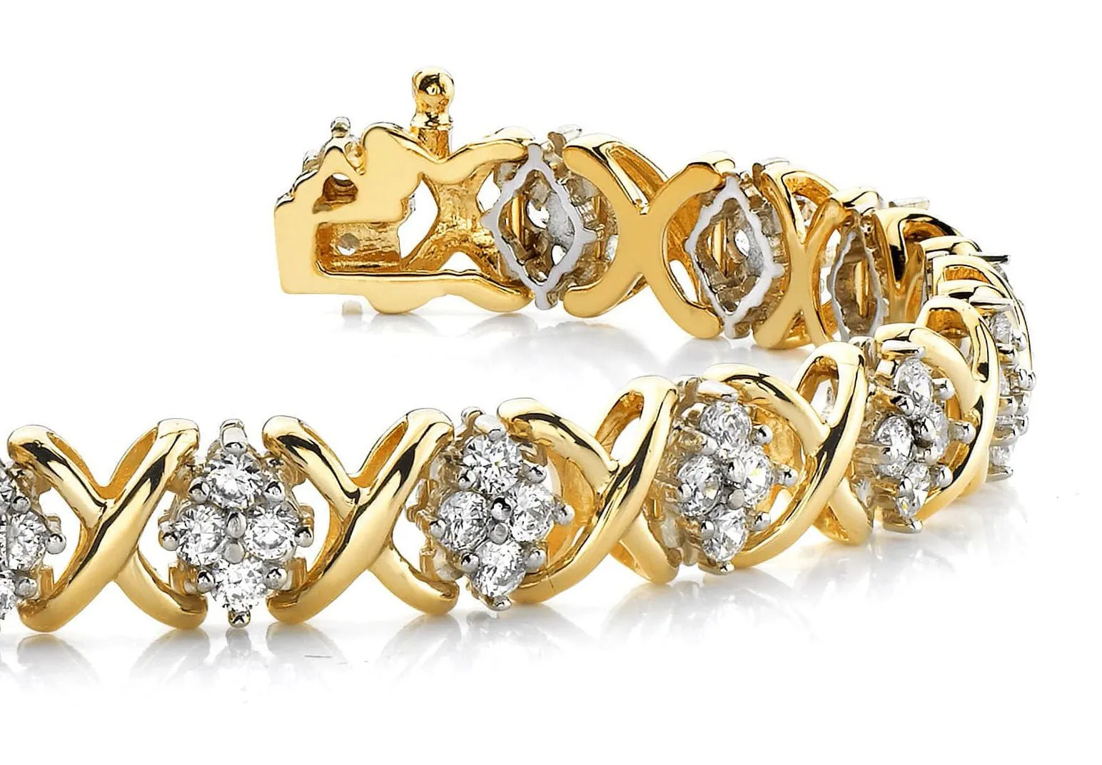 X Quad Diamond Bracelet with 4.01 ct.(finished) 2.6mm